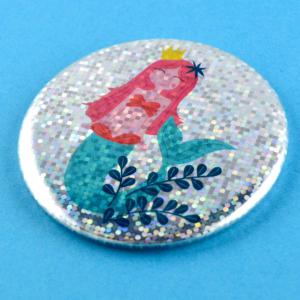 Magnet paillette argent Sirène