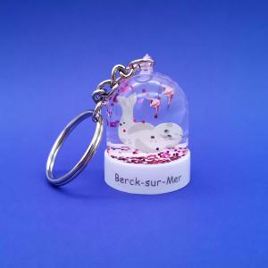 Porte-clés boule à neige pour Berck-sur-Mer